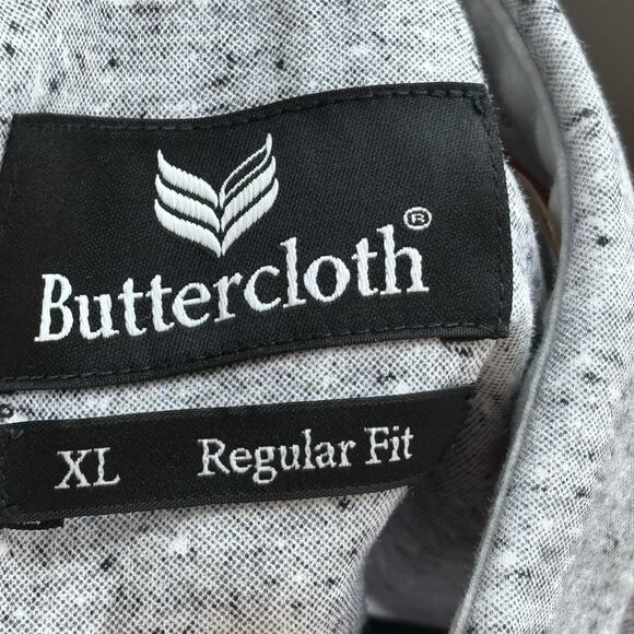 Buttercloth Mens Shirt Extra Large Gray Button Down Short Sleeve Golf Layer - Picture 3 of 8